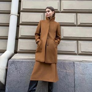 Wilfred Cocoon Coat in Cigar